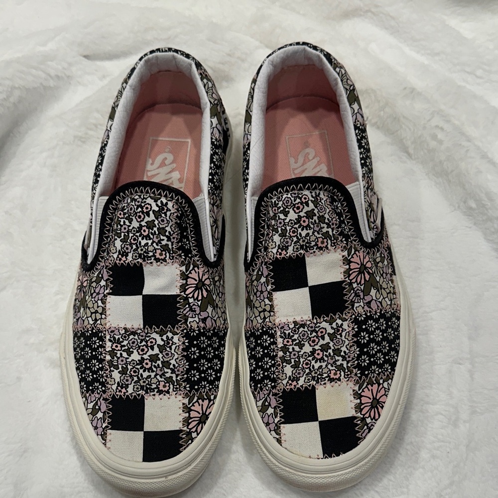 Van Floral Patchwork Slip-On Sneakers